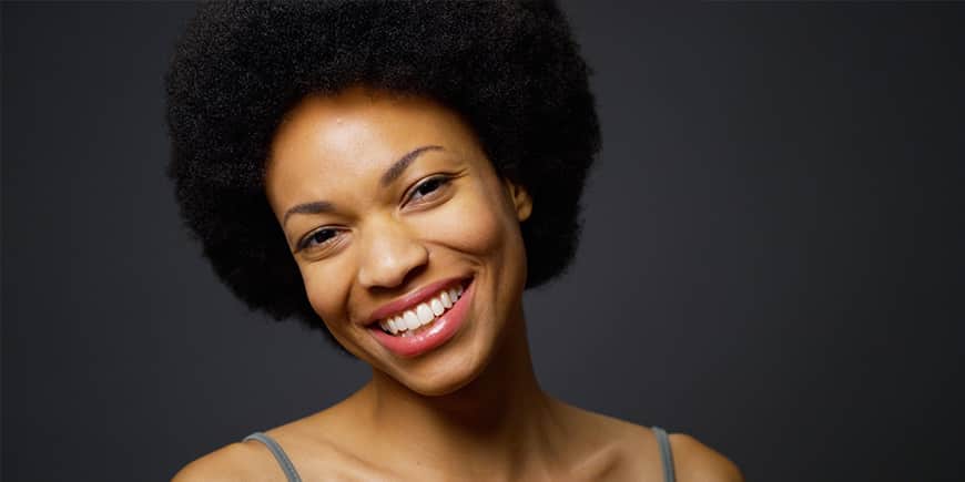 Smiling woman - makeover
